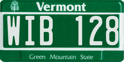 VT license plate WIB128