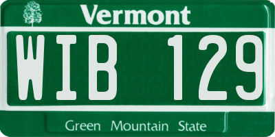 VT license plate WIB129