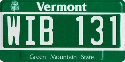 VT license plate WIB131