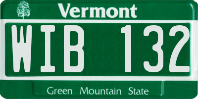 VT license plate WIB132