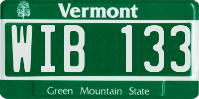 VT license plate WIB133
