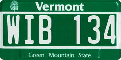 VT license plate WIB134