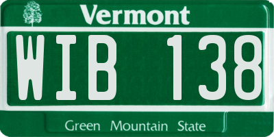VT license plate WIB138