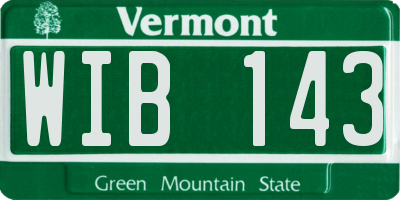 VT license plate WIB143