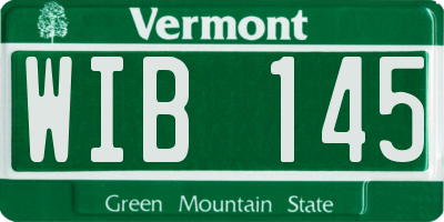 VT license plate WIB145