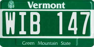 VT license plate WIB147