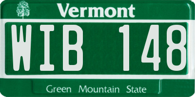 VT license plate WIB148