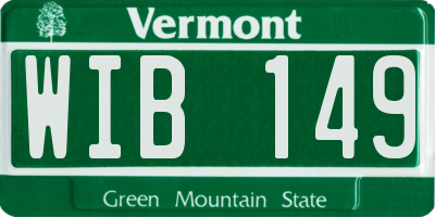 VT license plate WIB149