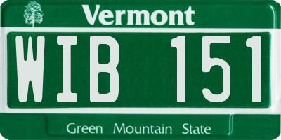 VT license plate WIB151