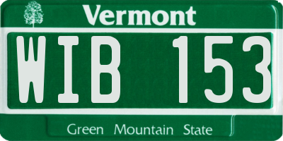 VT license plate WIB153
