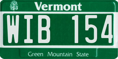 VT license plate WIB154