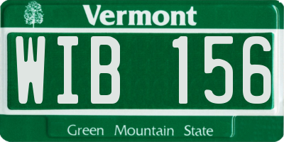 VT license plate WIB156