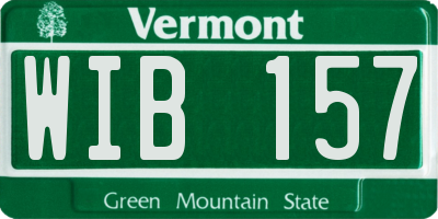 VT license plate WIB157
