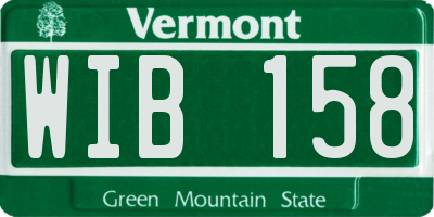 VT license plate WIB158