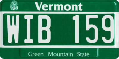 VT license plate WIB159