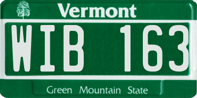 VT license plate WIB163