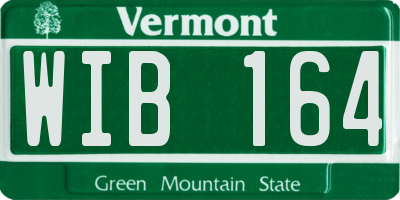 VT license plate WIB164