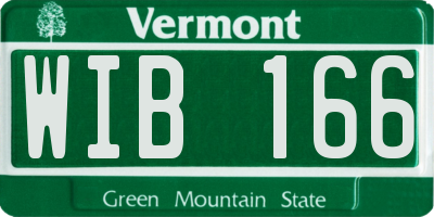 VT license plate WIB166