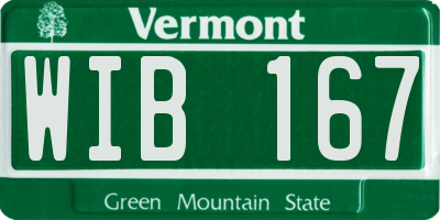 VT license plate WIB167