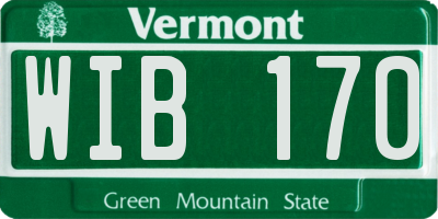 VT license plate WIB170