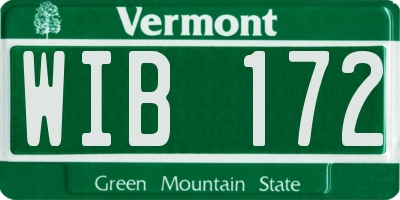 VT license plate WIB172