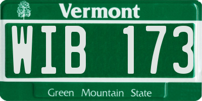 VT license plate WIB173