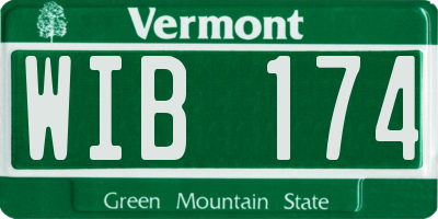 VT license plate WIB174
