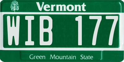 VT license plate WIB177