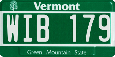 VT license plate WIB179
