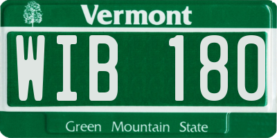 VT license plate WIB180