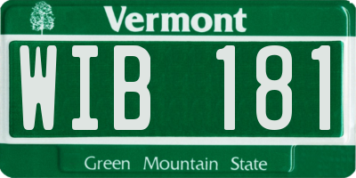 VT license plate WIB181