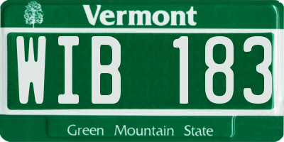 VT license plate WIB183