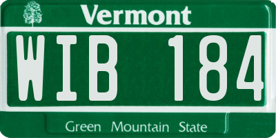 VT license plate WIB184