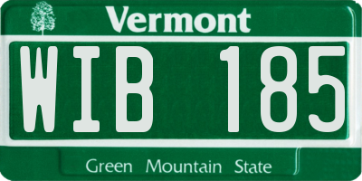 VT license plate WIB185