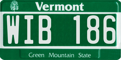 VT license plate WIB186