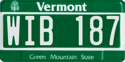 VT license plate WIB187