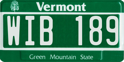 VT license plate WIB189
