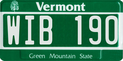 VT license plate WIB190