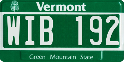 VT license plate WIB192