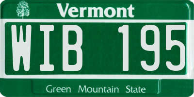 VT license plate WIB195