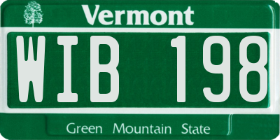 VT license plate WIB198