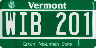 VT license plate WIB201