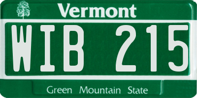 VT license plate WIB215