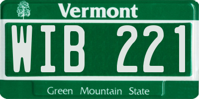 VT license plate WIB221