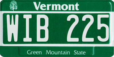 VT license plate WIB225