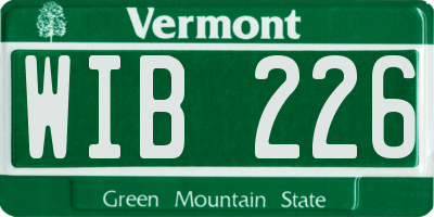 VT license plate WIB226