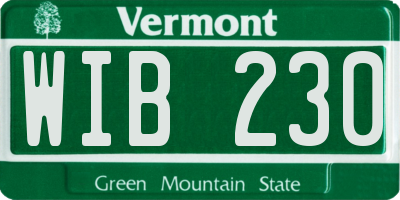 VT license plate WIB230