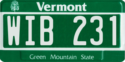 VT license plate WIB231