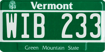 VT license plate WIB233