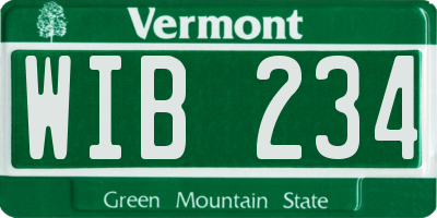 VT license plate WIB234